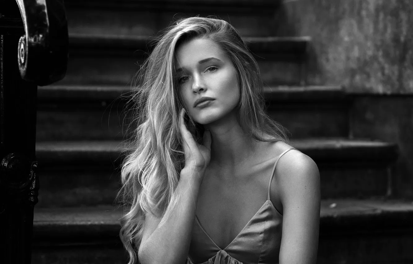 Photo wallpaper look, pose, model, portrait, makeup, hairstyle, blonde, stage