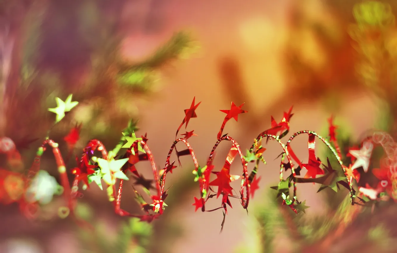 Photo wallpaper stars, tree, 2012, garland