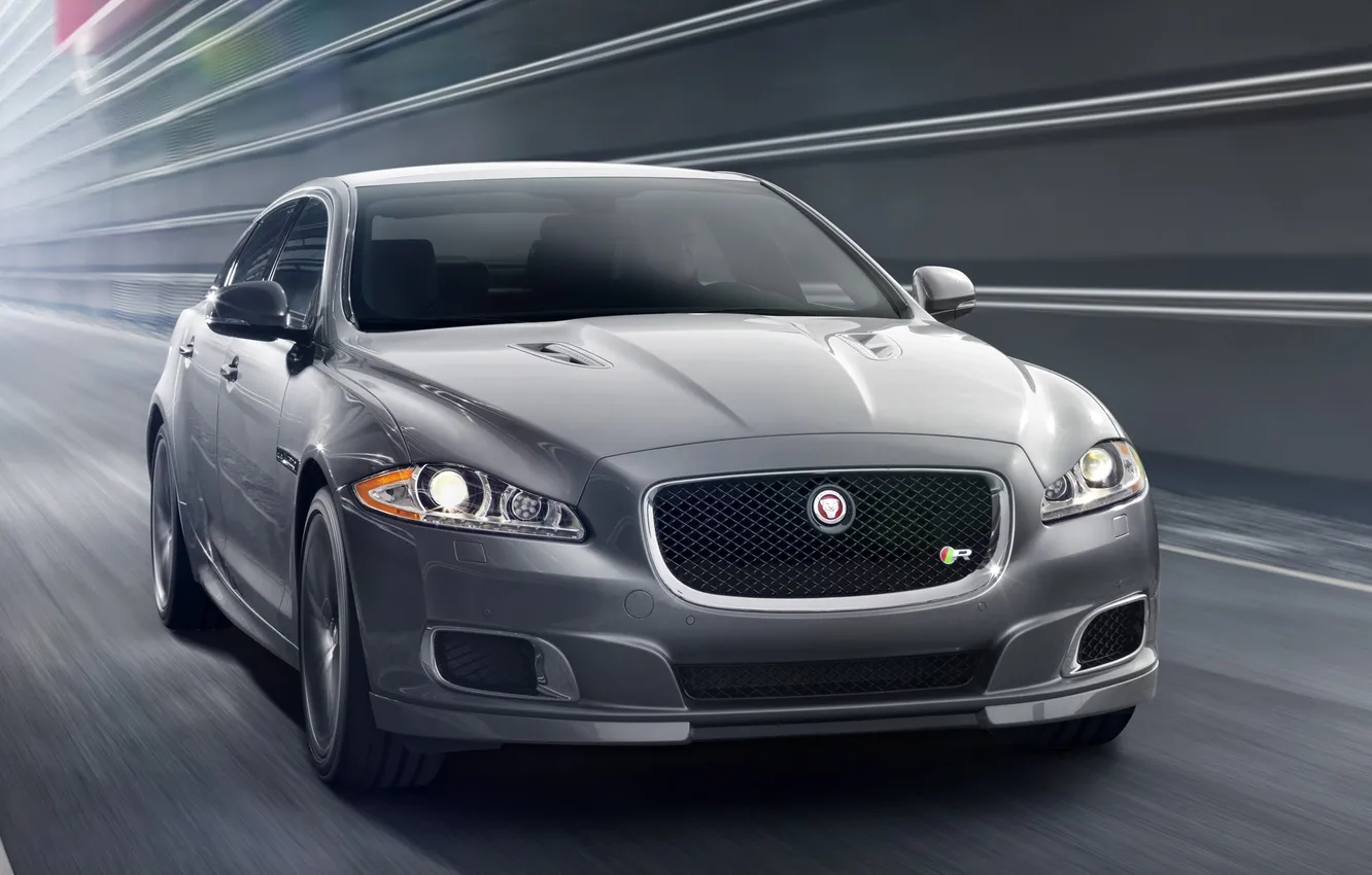 Photo wallpaper car, Jaguar, speed, XJR