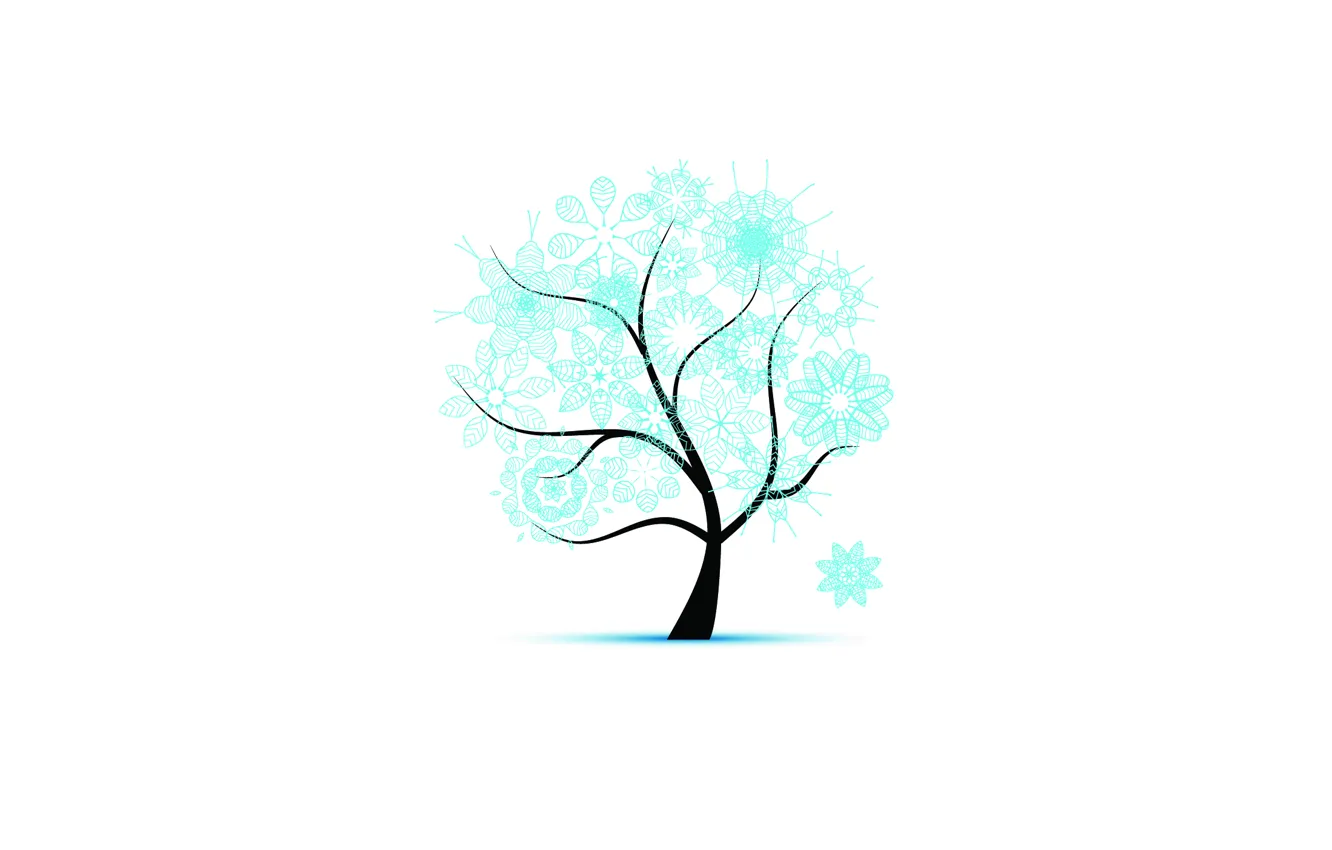 Wallpaper winter, snowflakes, tree, patterns for mobile and desktop ...