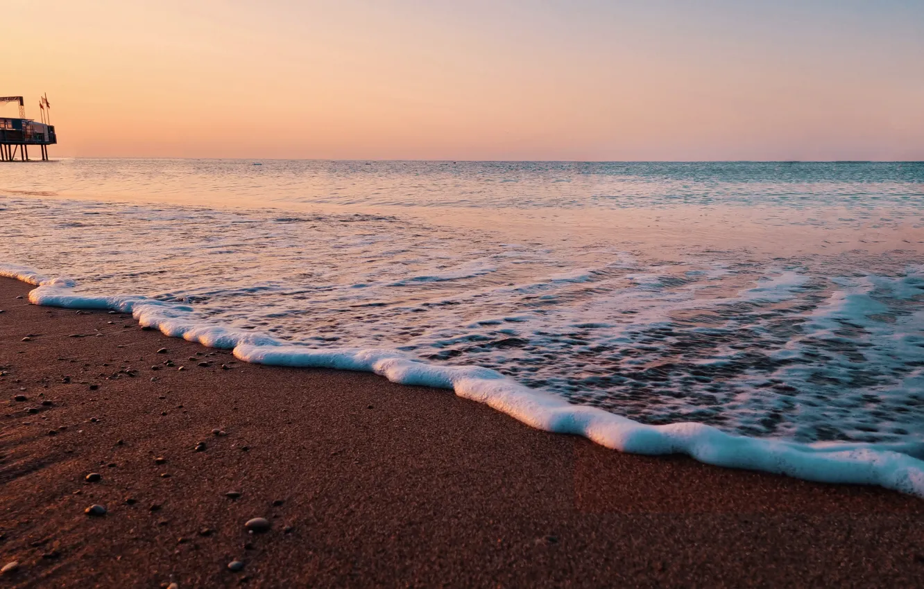 Photo wallpaper sea, beach, dawn, Turkey, Belek, moryushko, galaxy s21