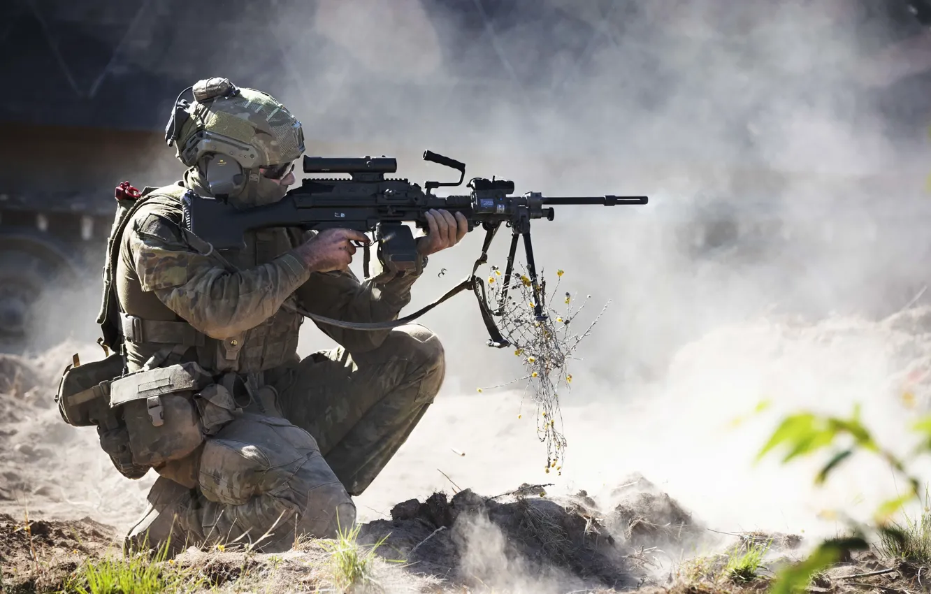 Photo wallpaper weapons, army, soldiers