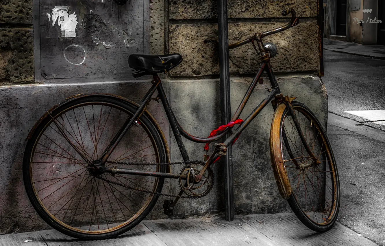 Photo wallpaper bike, the city, street