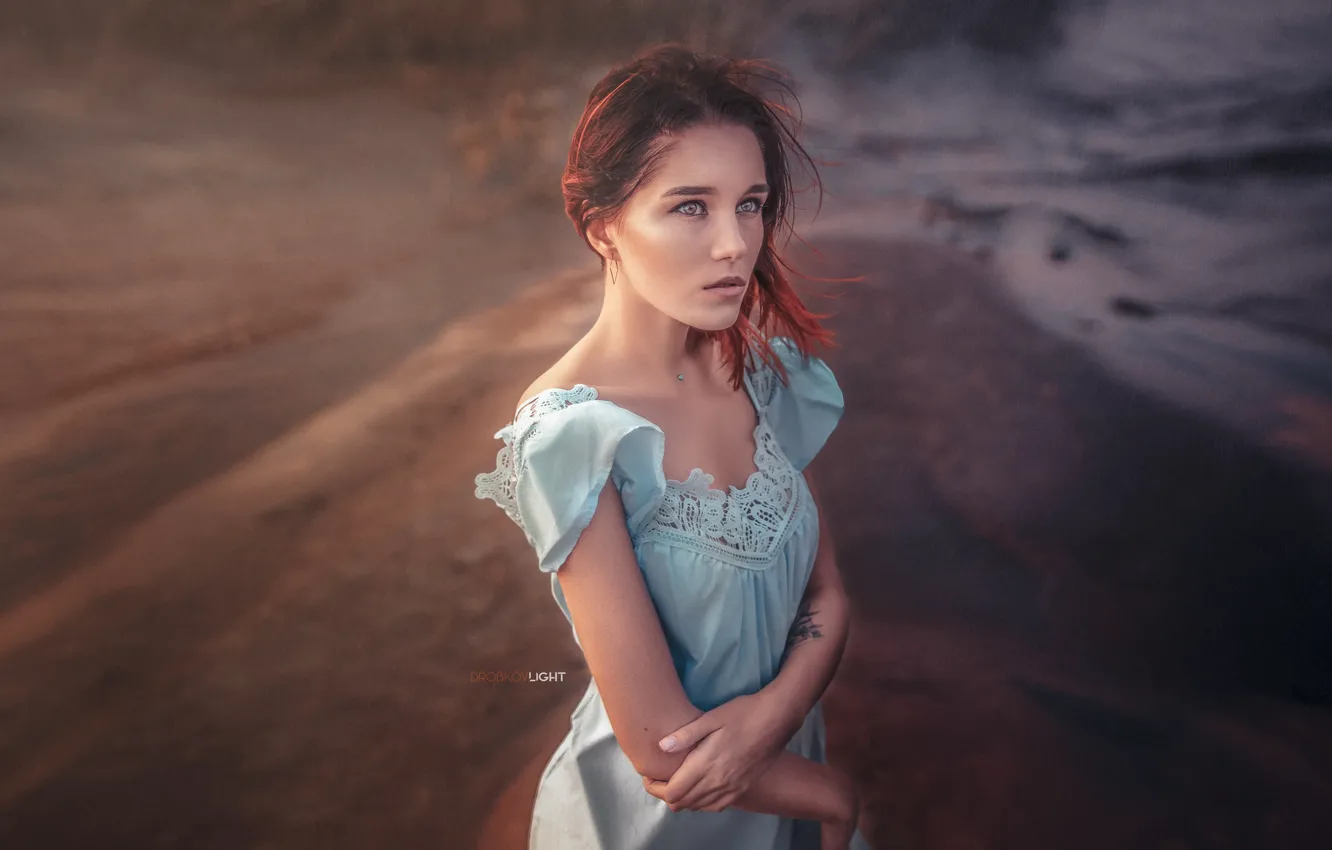 Photo wallpaper girl, background, hands, dress, Alexander Drobkov-Light, Maria Larina