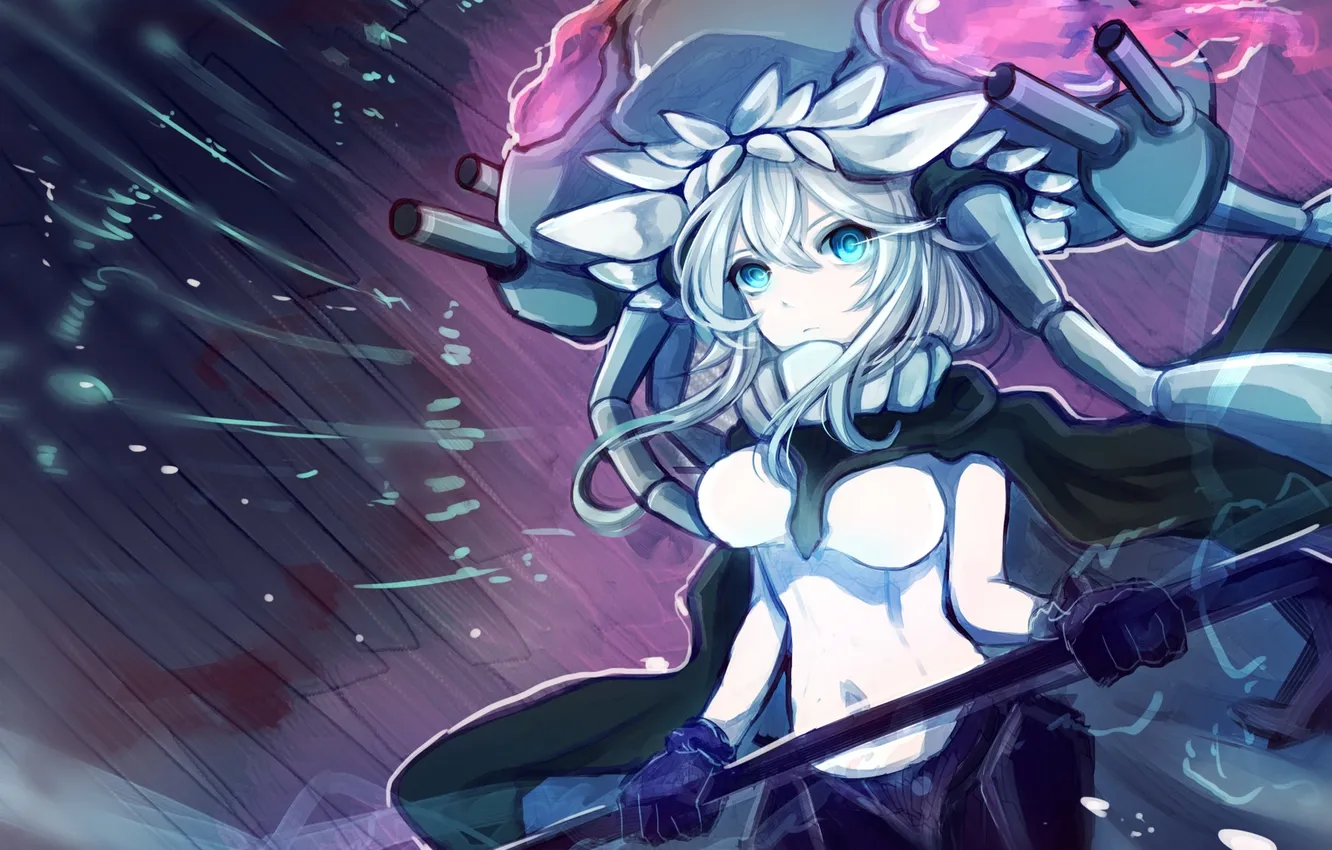 Photo wallpaper girl, weapons, hat, anime, art, kantai collection, Wo-Class Aircraft Carrier, negimapurinn