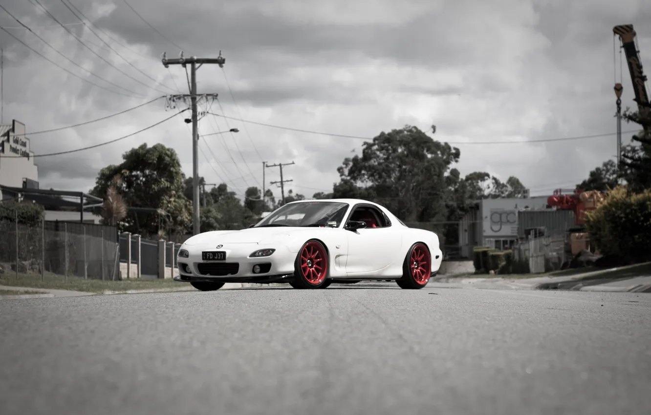 Photo wallpaper the city, photo, street, cars, Mazda, cars, auto, rx7