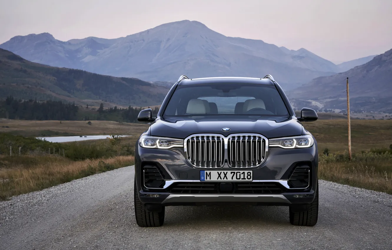 Photo wallpaper BMW, front view, 2018, crossover, SUV, 2019, BMW X7, X7