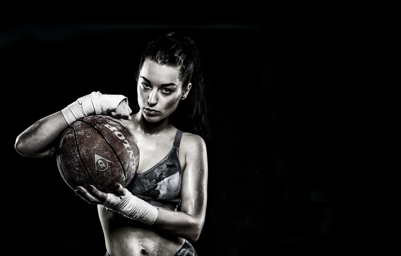Photo wallpaper girl, sport, the ball