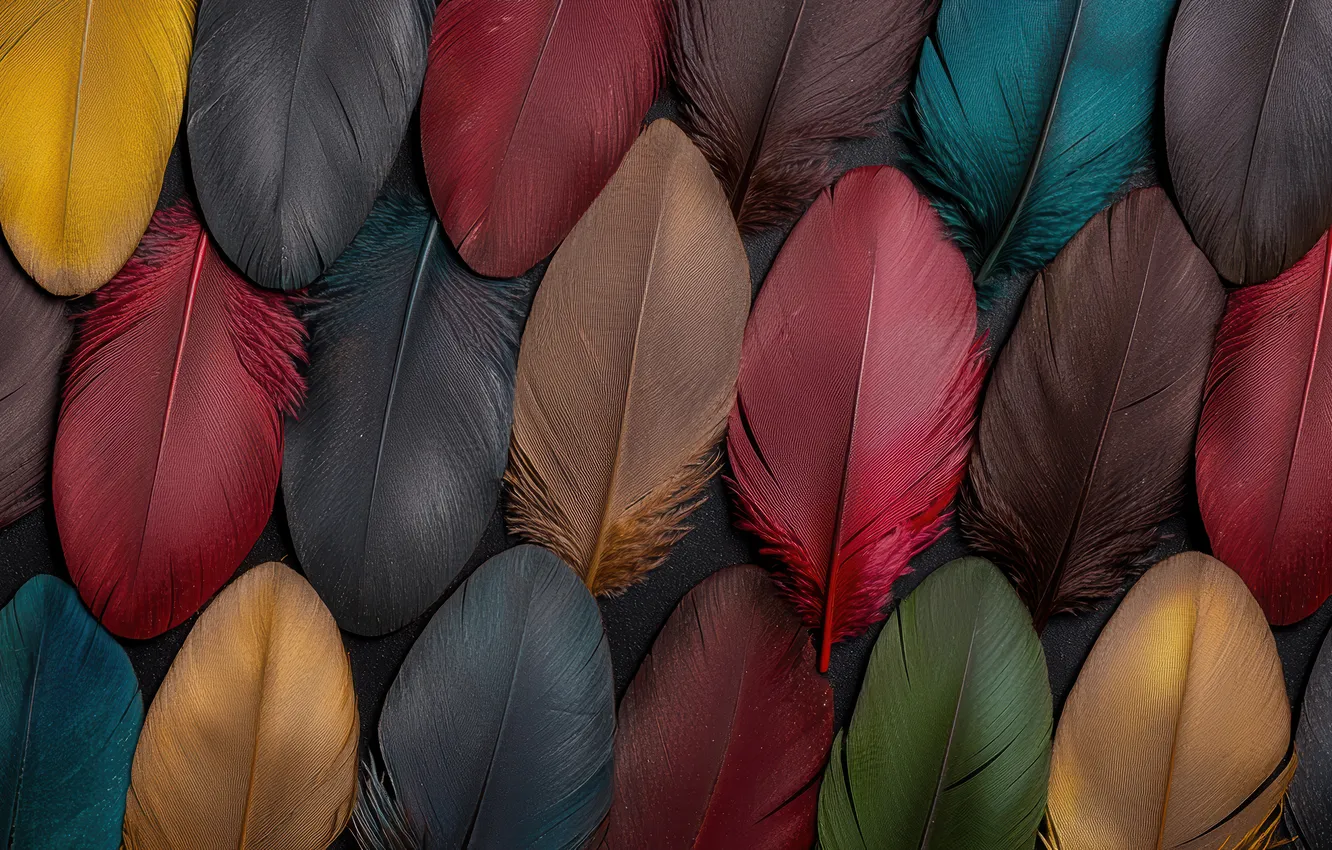 Photo wallpaper texture, feathers, AI art, neural network