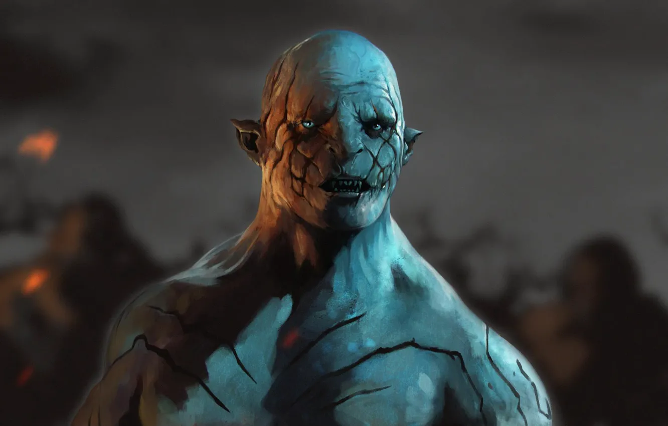 Photo wallpaper Art, The hobbit, Azog, The pale Orc, The Defiler, the leader of the orcs