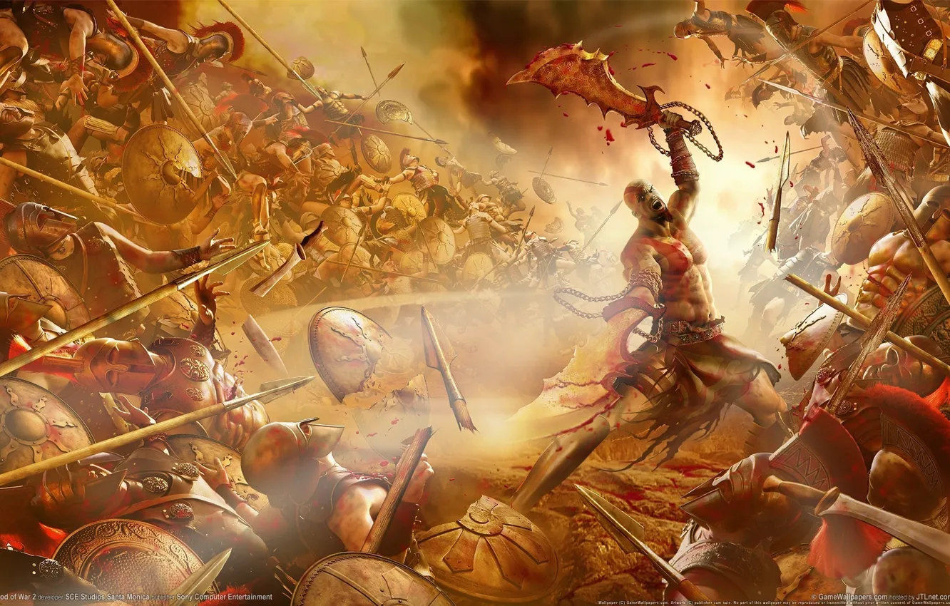 Photo wallpaper sword, god of war, Jock, kratos