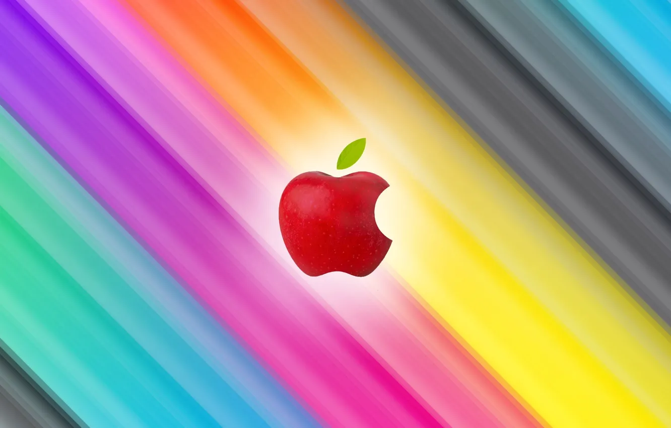 Photo wallpaper apples, apple, rainbow, mac