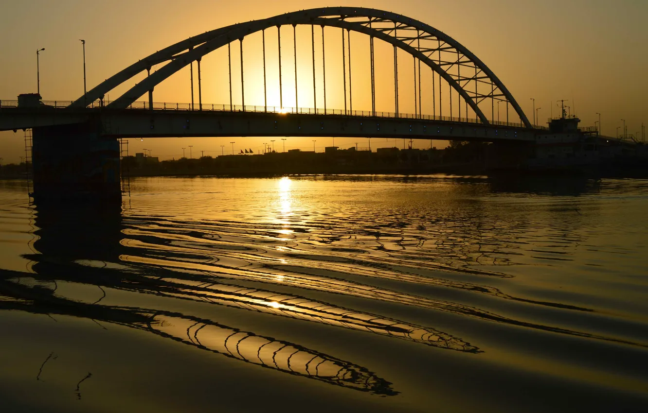 Photo wallpaper bridge, new, khorramshahr