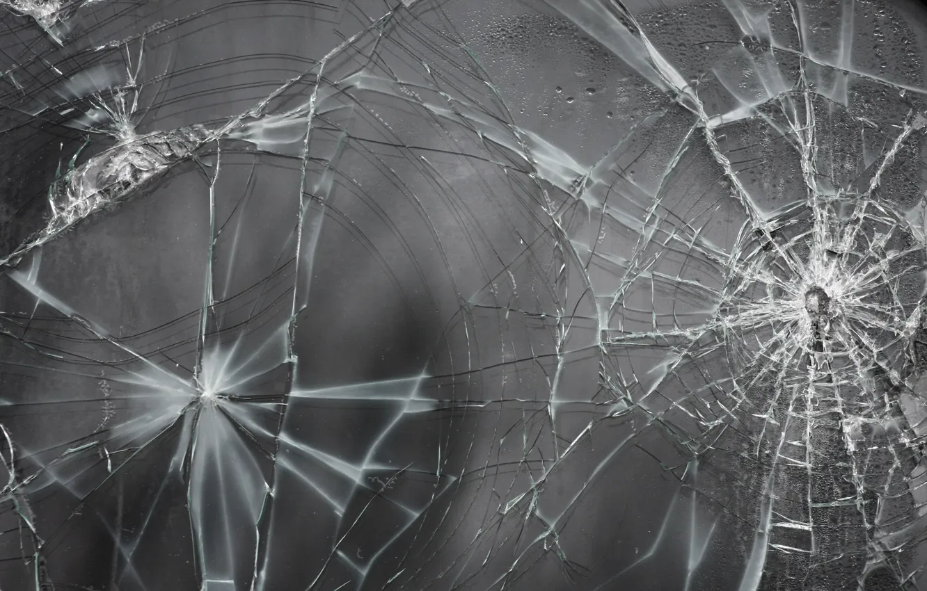Photo wallpaper glass, cracked, texture
