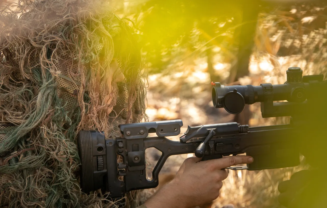 Photo wallpaper Australia, Soldiers, Australia, Camouflage, Sniper rifle, Australian Army, Exercises, Sniper Rifle