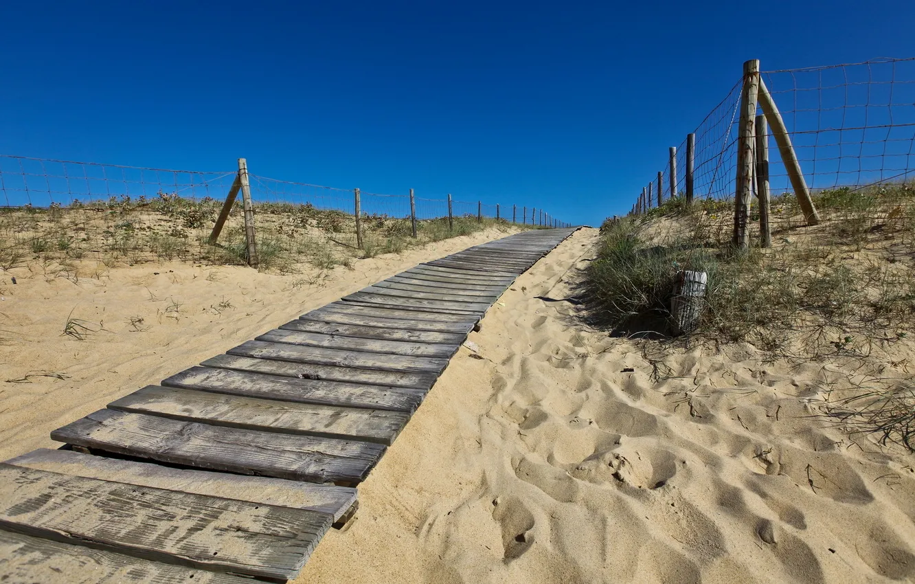 Photo wallpaper sand, the sky, track