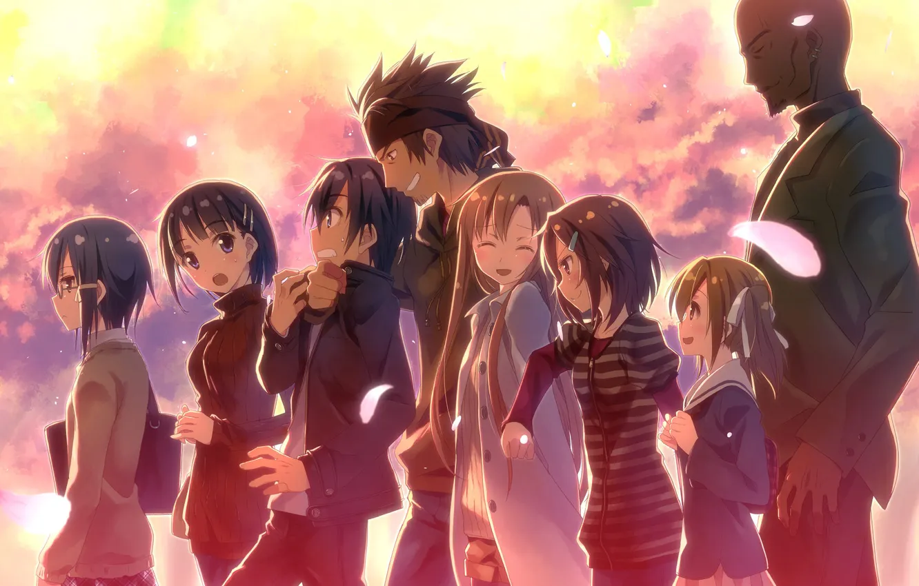 Photo wallpaper sword art online, sao, Kirito, silica, agil, small, asuna, lizbeth