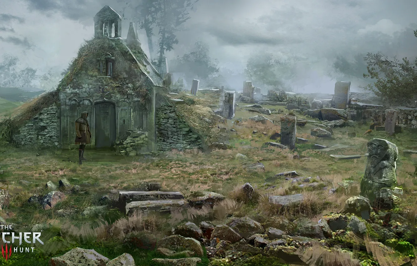 Photo wallpaper cemetery, the Witcher, pustosh, The Witcher 3: Wild Hunt