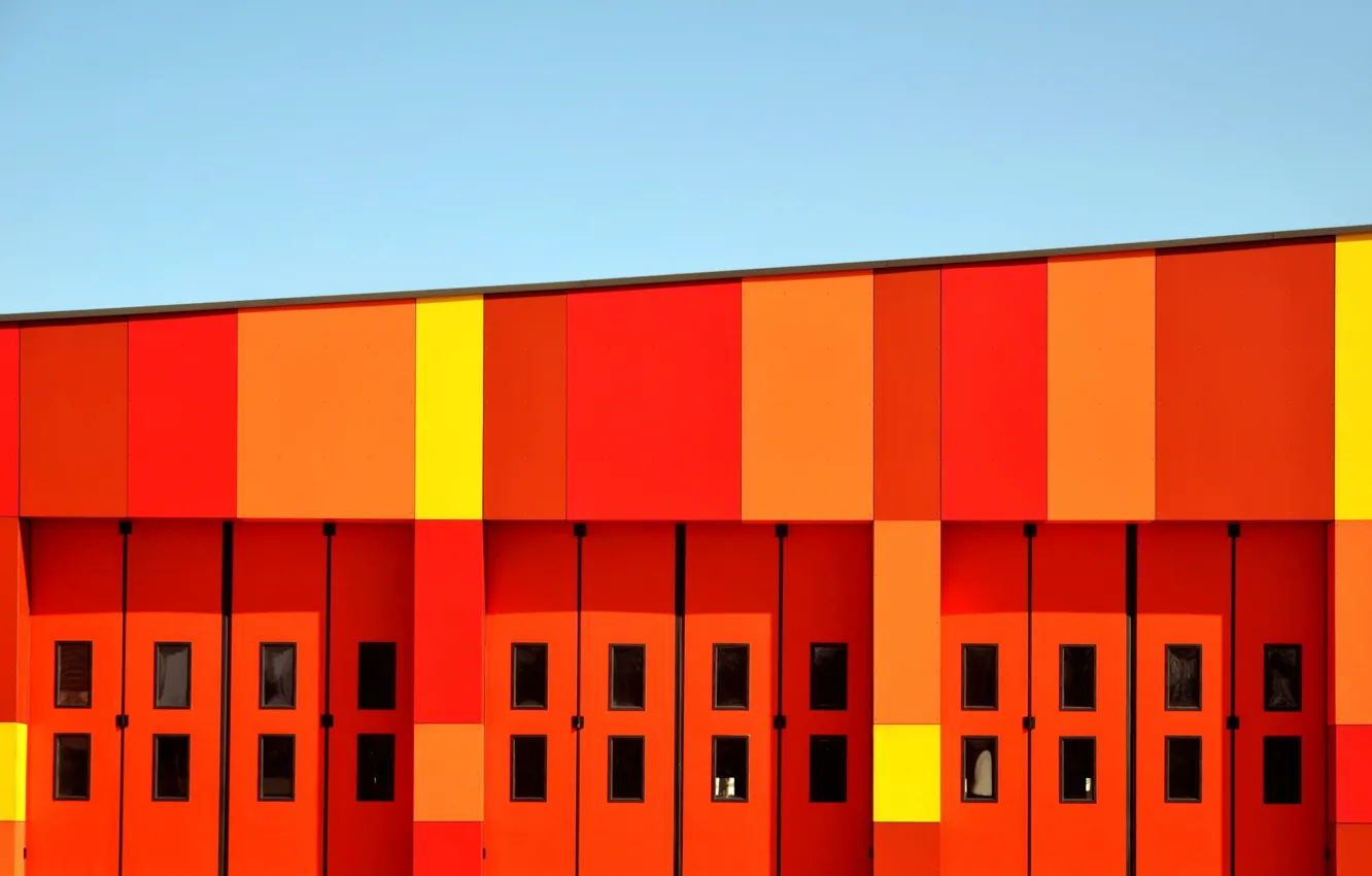 Photo wallpaper Orange, Color, Building