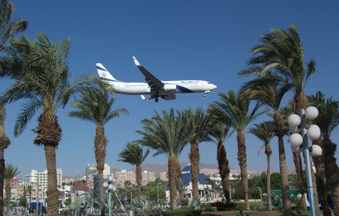 Photo wallpaper airport, city center, Eilat