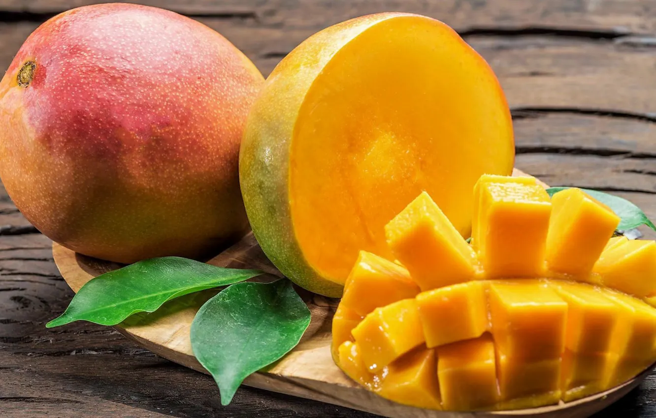 Photo wallpaper orange, food, fruit, mango