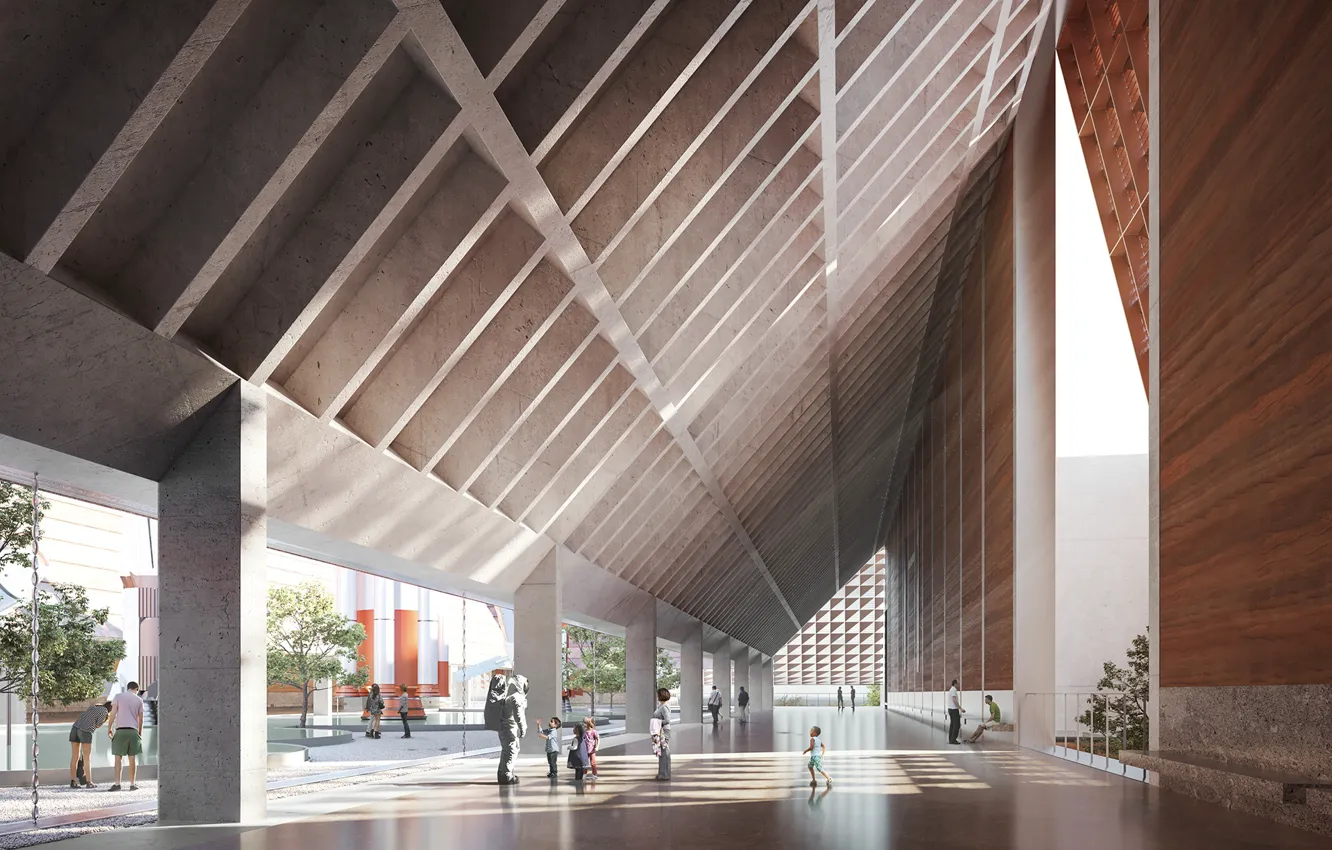 Photo wallpaper people, building, shadow, astronaut, Patna Science Museum