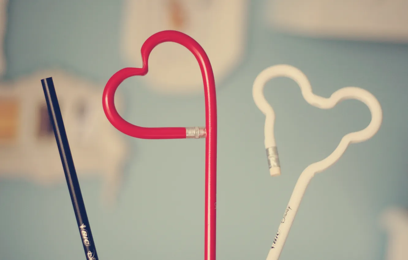 Photo wallpaper background, mood, heart, pencils, hearts, form, stationery