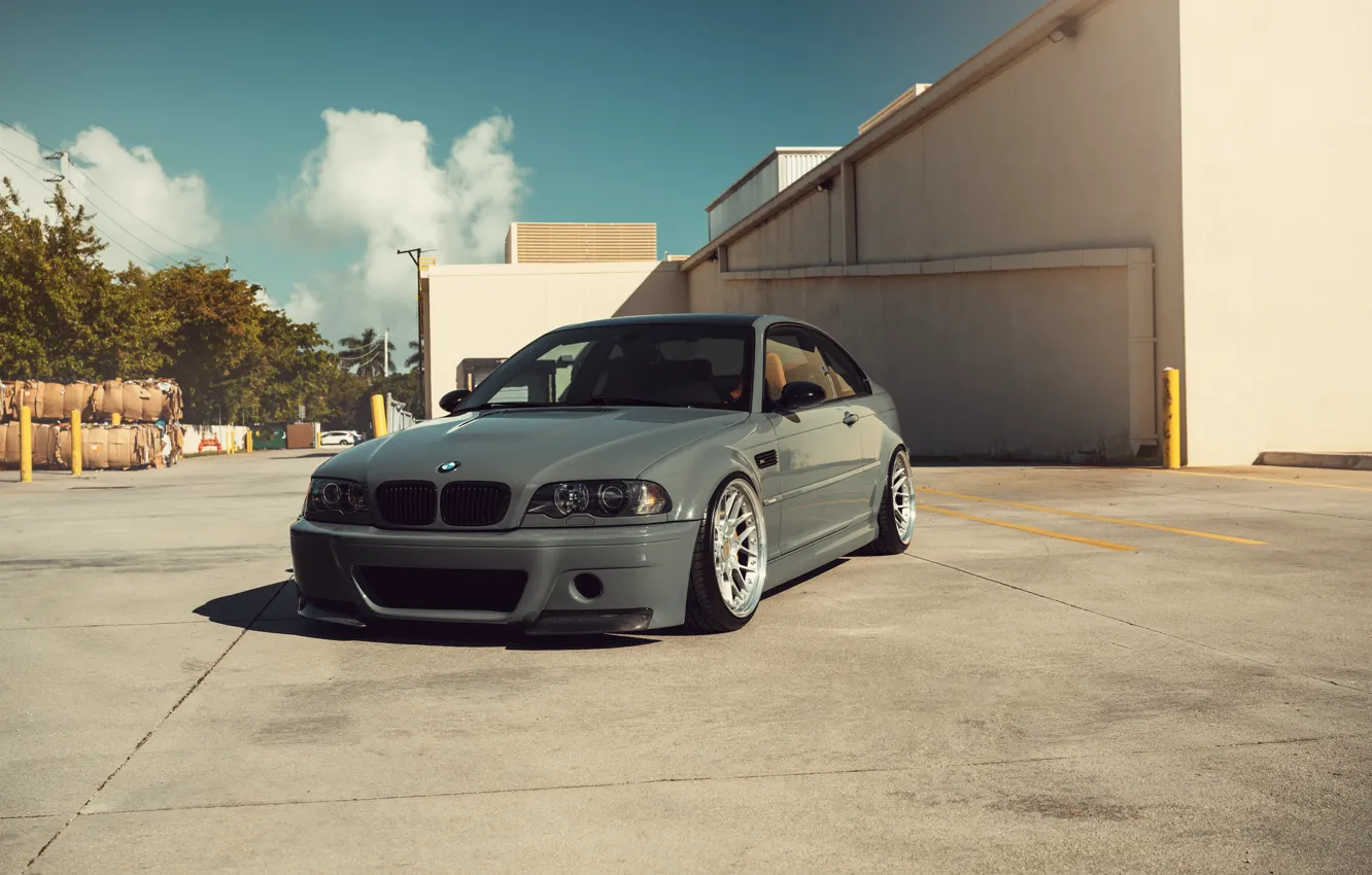 Photo wallpaper bmw, grey, e46