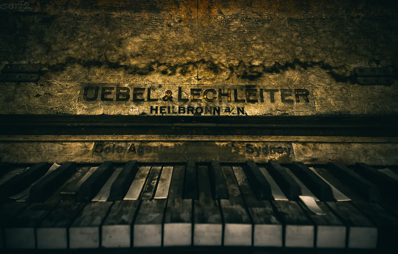 Photo wallpaper keys, piano, Old Piano