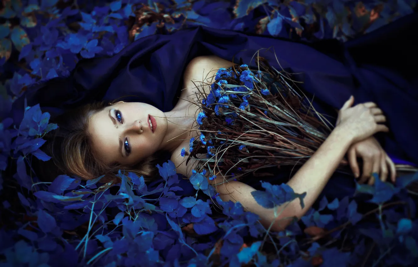 Photo wallpaper eyes, girl, flowers, face, woman, model, lips, girl