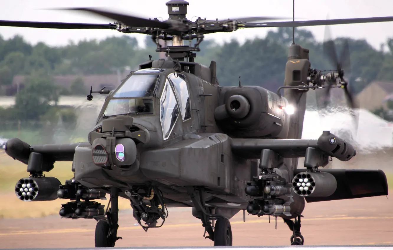 Photo wallpaper helicopter, Apache, AH-64D, shock, main, "Apache"
