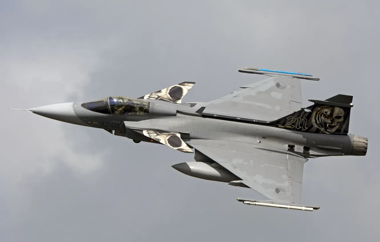 Photo wallpaper fighter, flight, Gripen, You can JAS39C