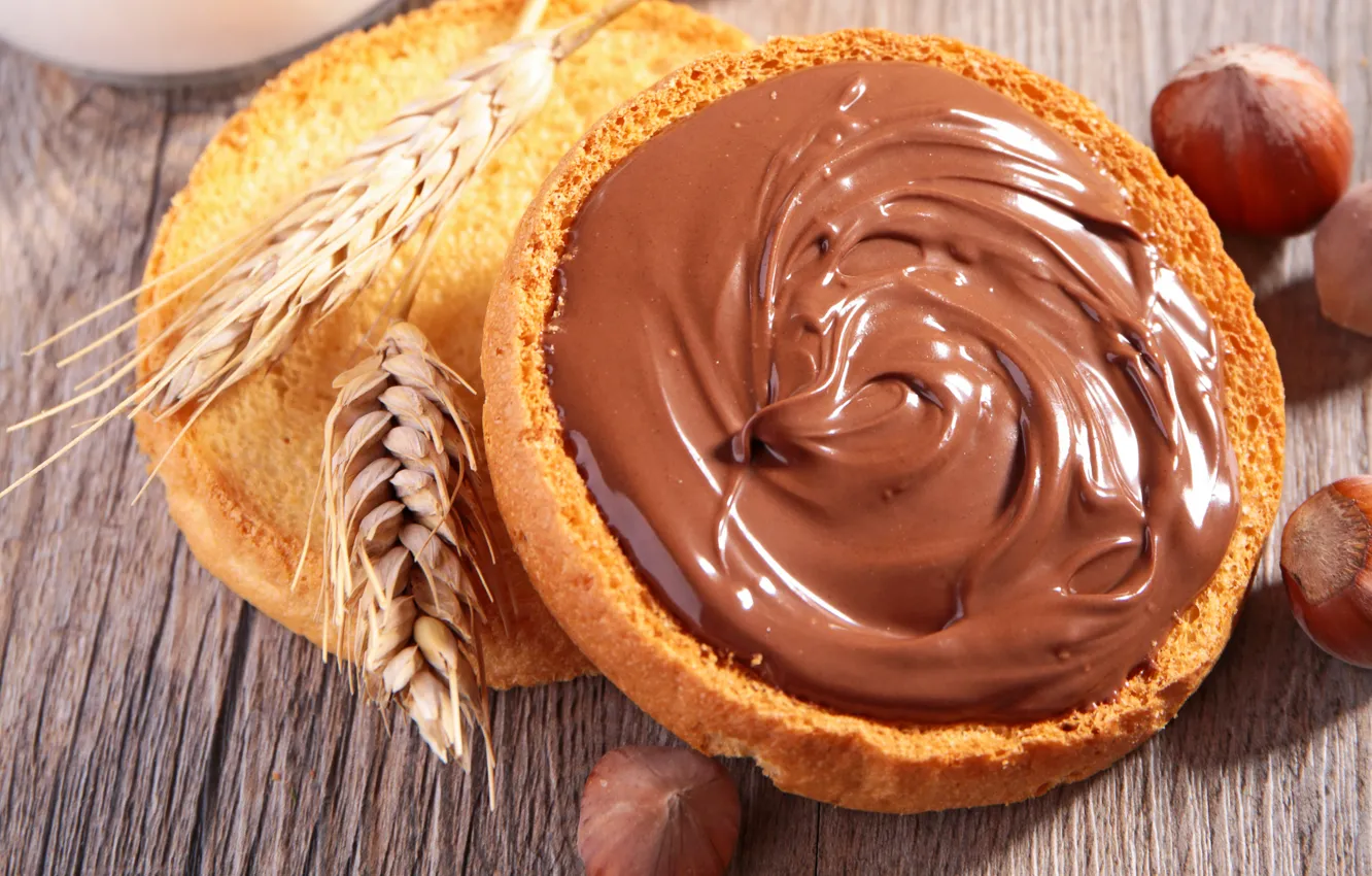 Photo wallpaper wheat, nuts, cakes, chocolate, chocolate, nuts, buns, pasta