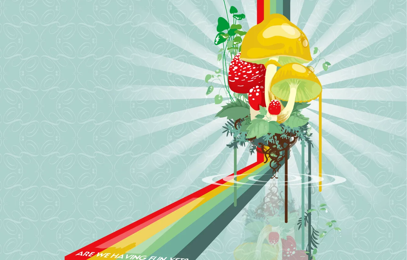 Photo wallpaper mushrooms, vector, mushroom, poganice