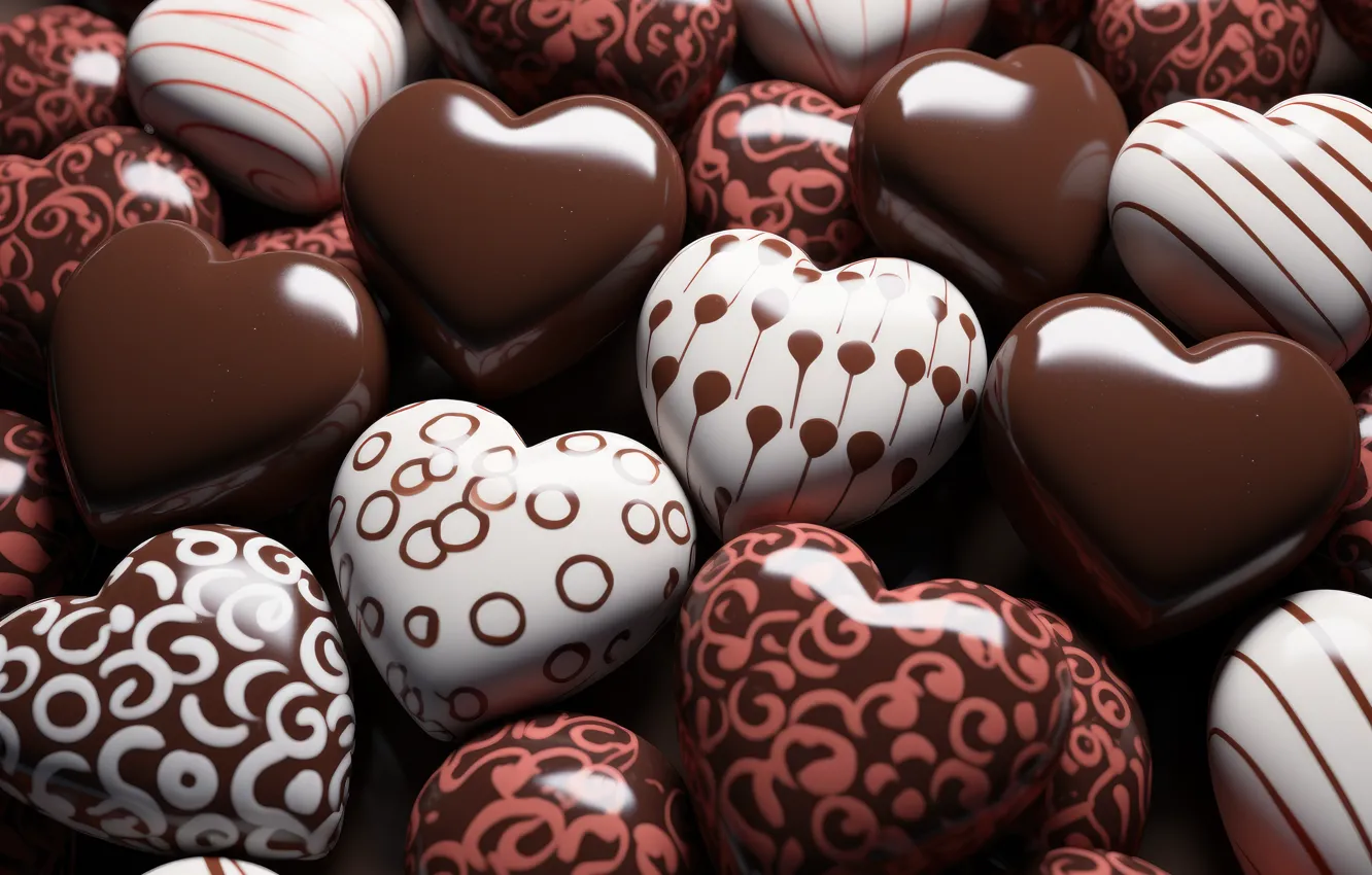 Photo wallpaper love, holiday, heart, feelings, chocolate, heart, candy, hearts