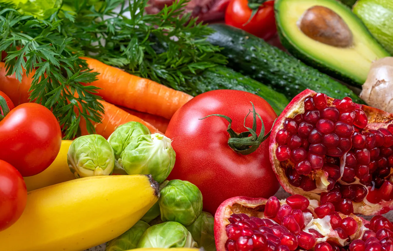 Photo wallpaper vegetables, tomatoes, different, a lot, cuts