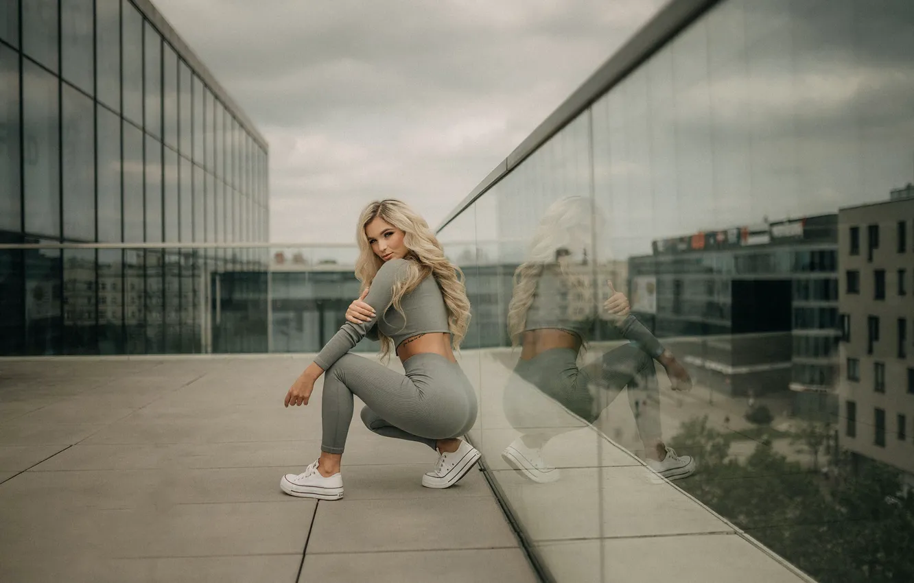 Photo wallpaper ass, ass, look, girl, pose, figure, blonde, waist