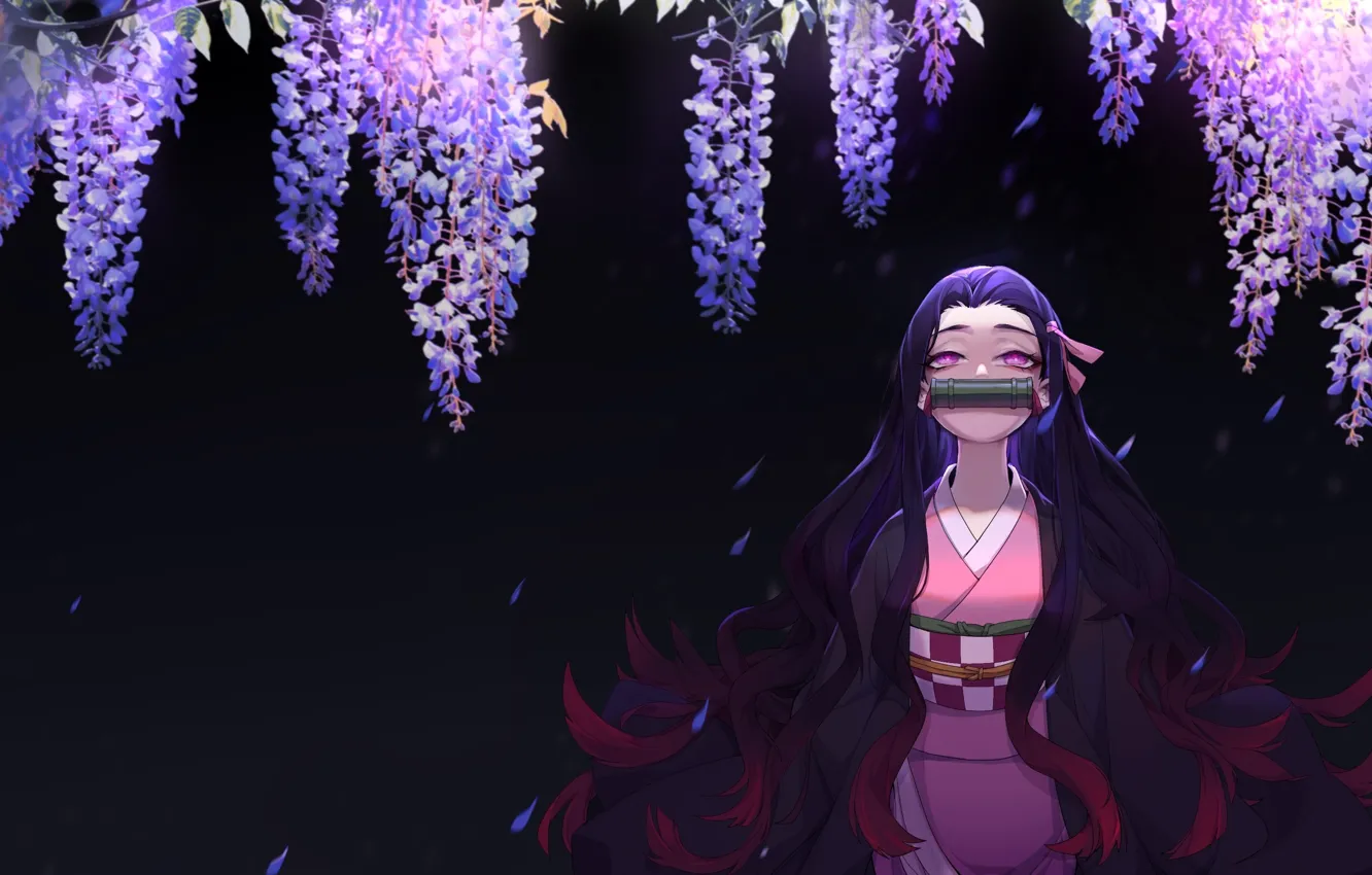 Photo wallpaper girl, anime, the demon, anime, relaxing, Kimetsu no Yaiba, The Blade Cleaves Demons, Kamado Nezuko