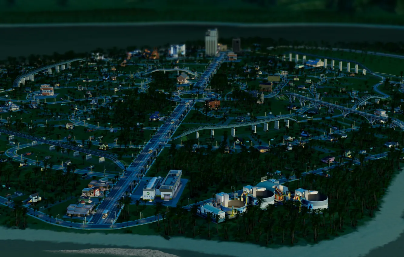Photo wallpaper the city, landscape, island, simcity