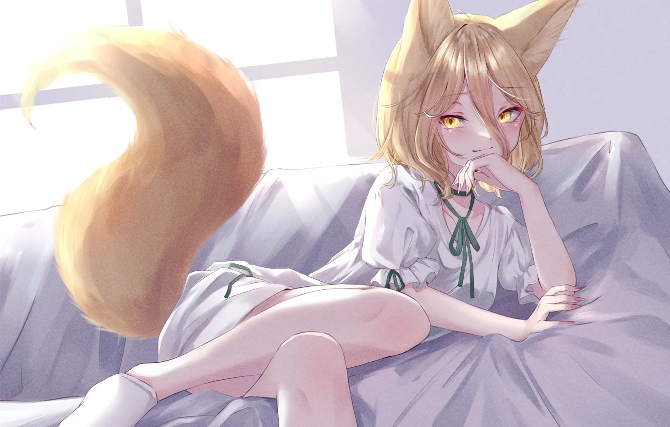 Photo wallpaper girl, Fox, Touhou Project, Tsukasa Kudamaki