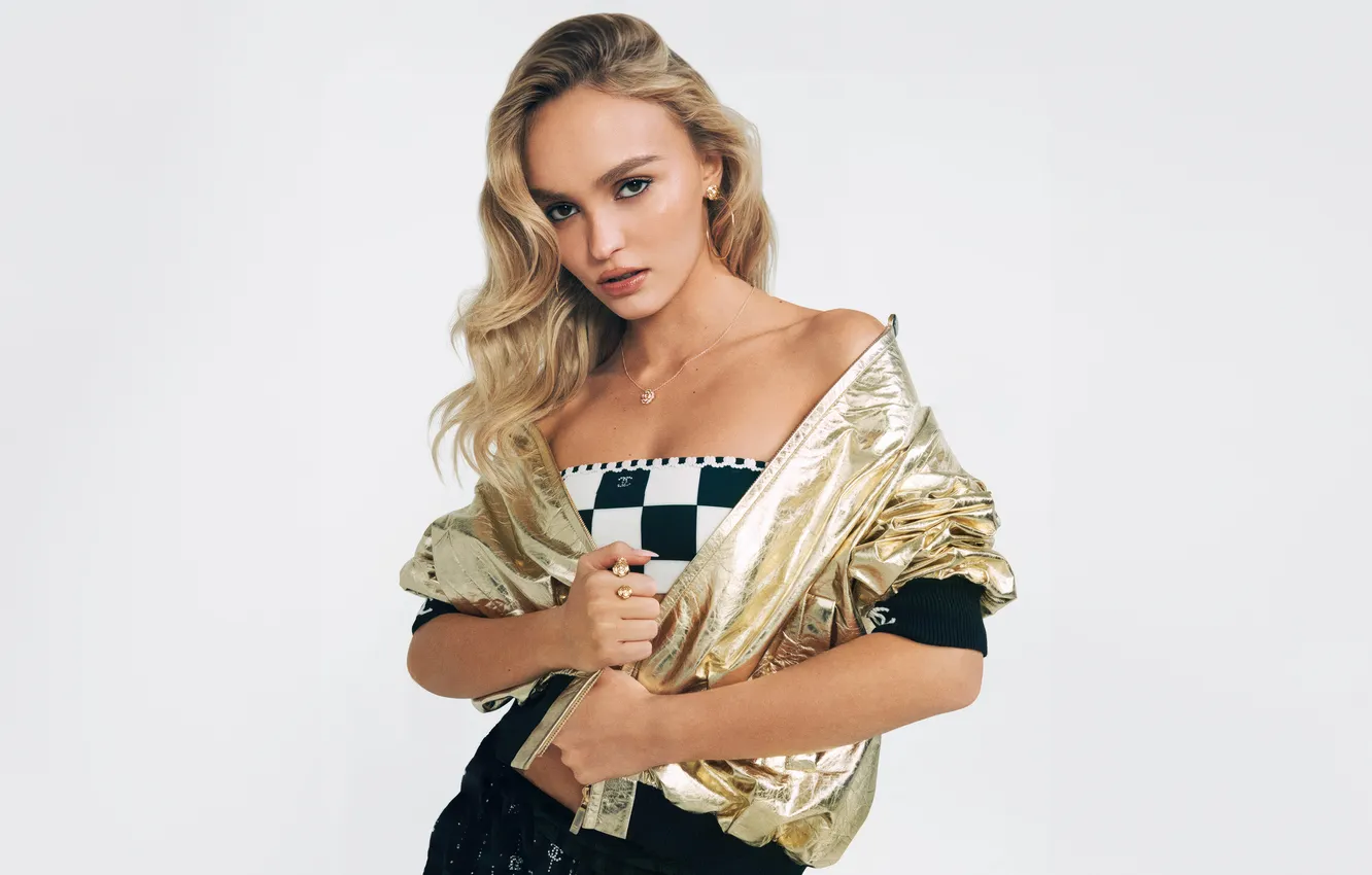 Photo wallpaper look, pose, model, makeup, figure, actress, Lily-Rose Depp, Lily-Rose Depp