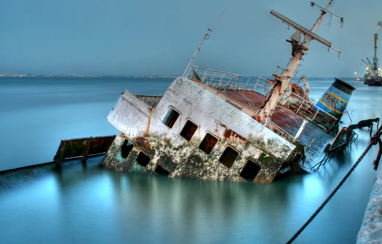 Photo wallpaper ship, Crash, sank