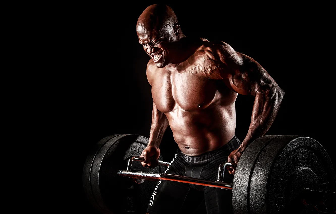 Photo wallpaper muscles, strength, bodybuilder, weight lifting