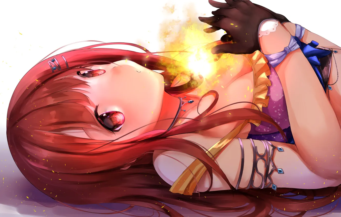 Photo wallpaper Girl, Fire, Necklace, IdolM@ster