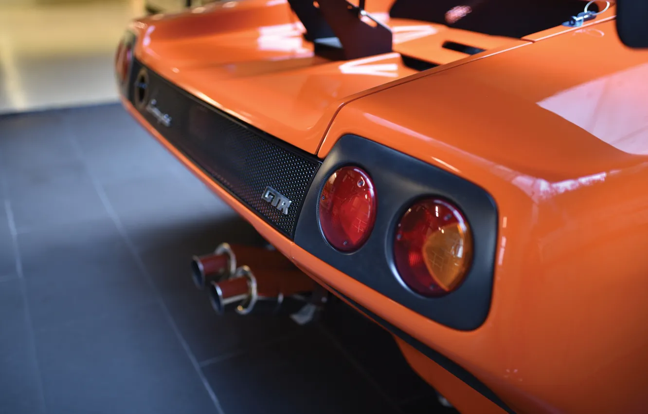 Photo wallpaper Lamborghini, rear, Diablo, badge, Lamborghini Diablo GTR