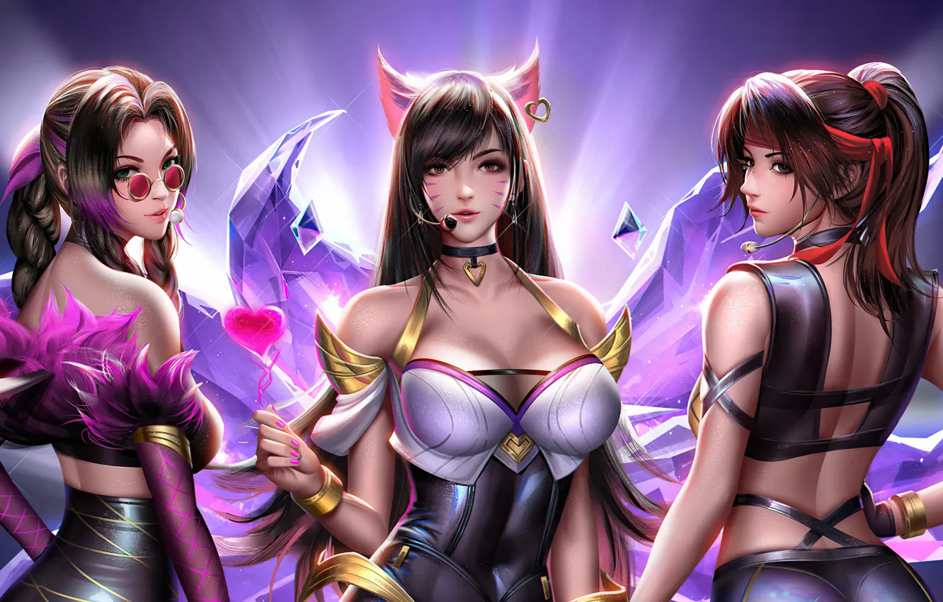 Photo wallpaper sexy, style, figure, Tifa, League of Legends, three girls, Jessie, soloist