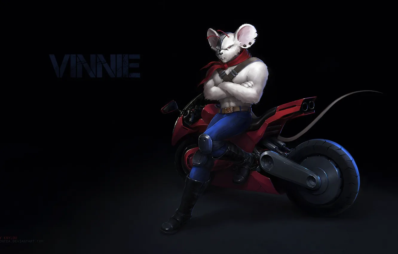 Photo wallpaper fiction, figure, minimalism, motorcycle, bike, art, fan art, Helix