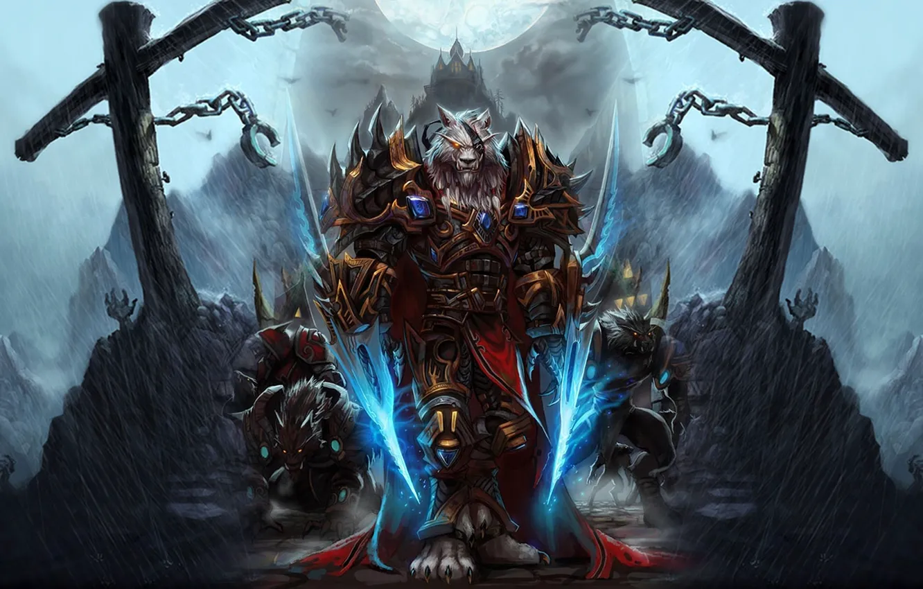 Photo wallpaper World of Warcraft, Worgen, Swords
