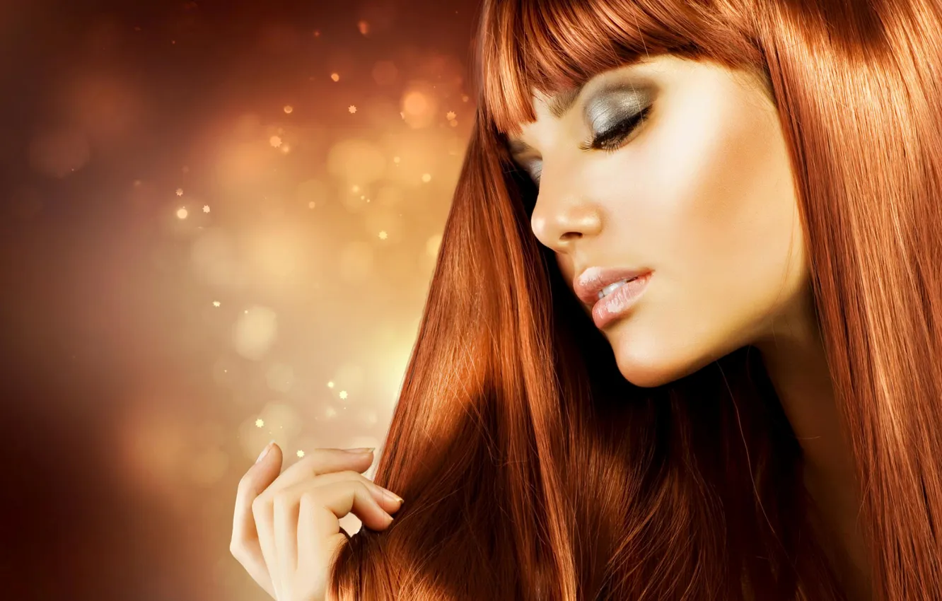 Photo wallpaper girl, hair, lips, beautiful