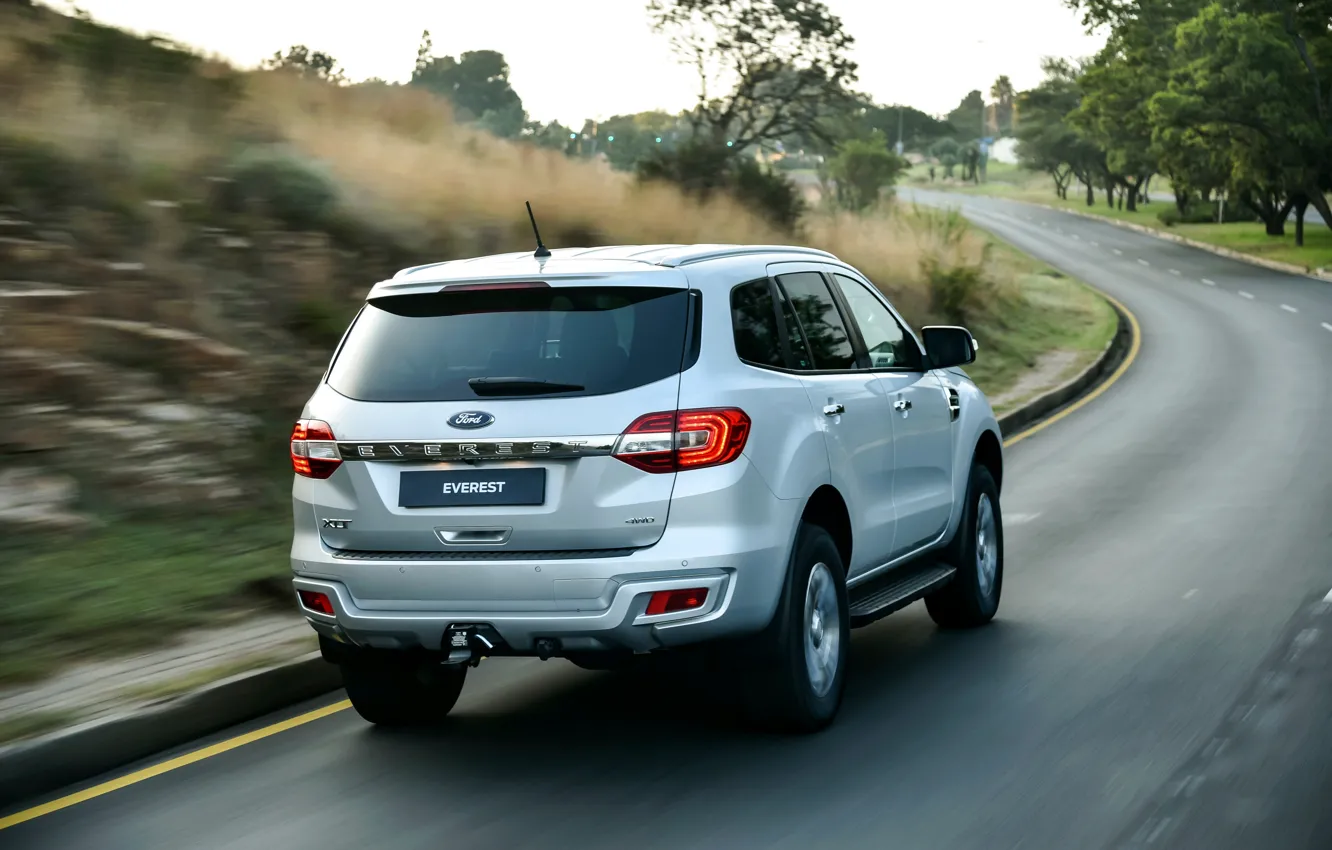Photo wallpaper road, Ford, turn, Everest, 4WD, XLT, 2019